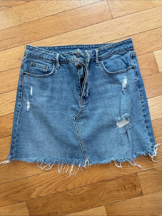 Old Navy Dresses & Skirts - Old Navy Distressed Light Blue Denim Mini Skirt